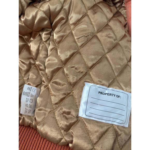 Talbots Kids Orange Faux Fur Hood Bomber Winter Rust Jacket Size 16 - Picture 5 of 16